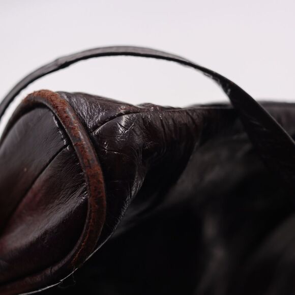 Vintage Brown Eel Skin Leather Purse 70s 80s Soft Shoulder Crossbody Bag - Picture 11 of 16